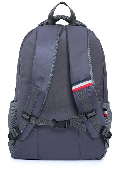 Cambridge Polo Club Unisex Çok Gözlü Günlük Sırt Çantası - Okul Çantası Gri - Resim 3