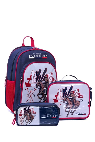 Cambridge Polo Club Lacivert Riders 3'lü  Erkek İlkokul Çanta Seti - 1