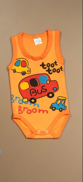 Baskılı Çocuk Body Unisex Turuncu ürün görseli