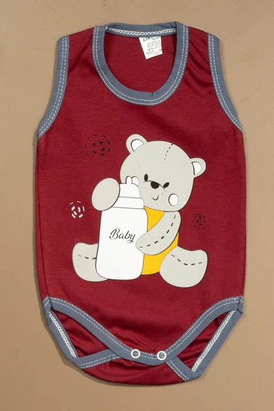 Baskılı Çocuk Body Unisex Bordo ürün görseli