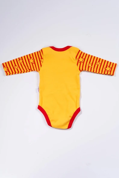 Aslan Baskılı Sarı Uzun Kollu Bebek Body - Resim 3