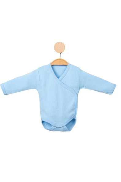 Uzun Kollu Ribanalı Kundak Body Mavi ürün görseli 1