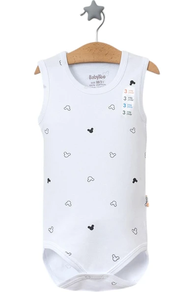 Mickey Desenli Askılı Body Beyaz ürün görseli 1