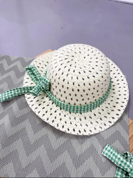 Kareli Desenli Ekose Fırfırlı Omuzdan Bağlamalı Yazlık Elbise Yeşil - Resim 4