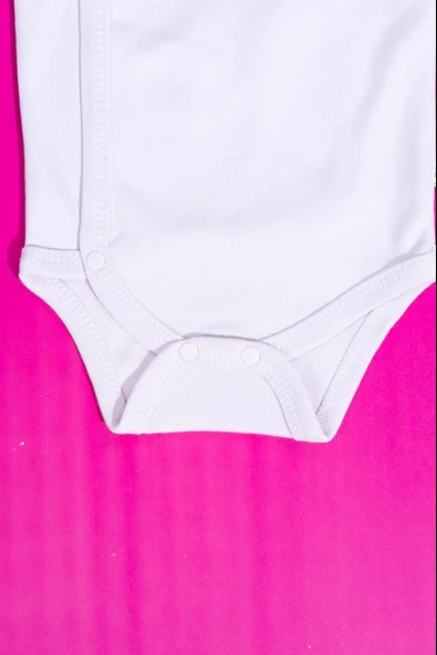 Kruvaze Uzun Kollu Kelebek Detaylı Bebek Body Lila - Resim 6