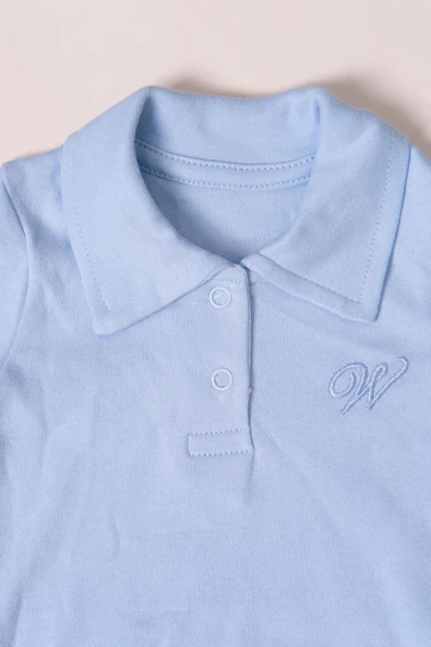 Uzun Kol Polo Yaka Body Mavi - Resim 2