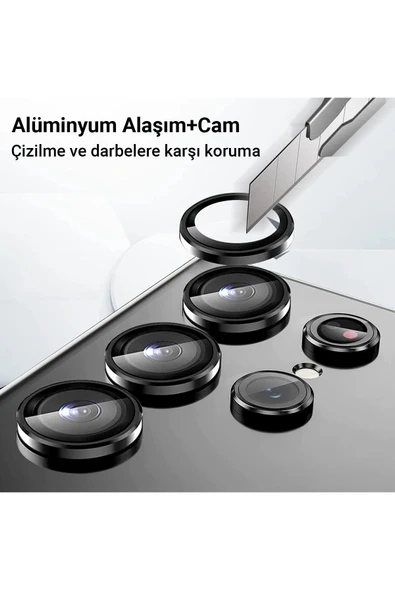 Samsung Galaxy Z Flip 5 Valdez Metal Kamera Lens - Krem - 3