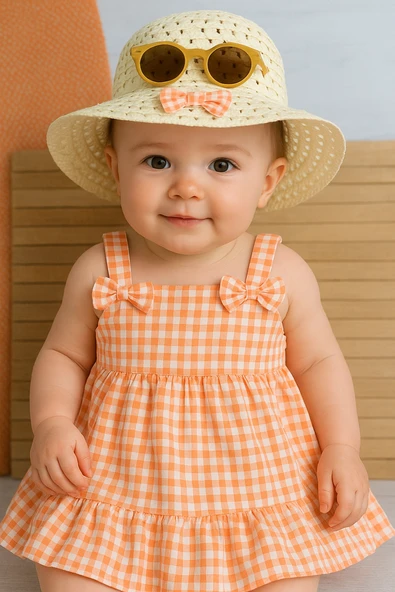 Kareli Desenli Ekose Fırfırlı Omuzdan Bağlamalı Yazlık Elbise Yavru Ağzı ürün görseli 1