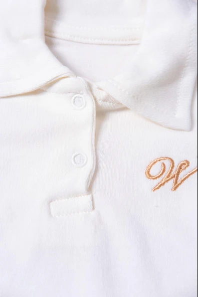 Uzun Kol Polo Yaka Body Beyaz - Resim 6