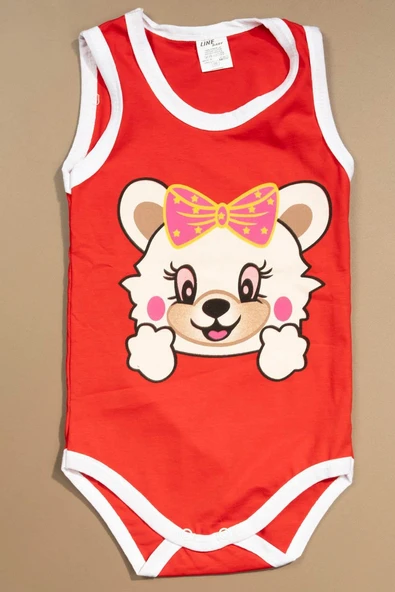 Baskılı Çocuk Body Unisex Kırmızı ürün görseli