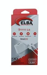 Elba ELB07-USB-25WIOS Beyaz 25W Usb Ev Şarj Kafa+ Usb 1mt Lightning Kablo QC4.0 Hızlı Şarj - 3
