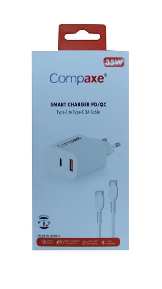 Compaxe CTA-350TT  35W 5V 3A PD-QC+ Type-C To Type-C  Şarj Kablosu ürün görseli