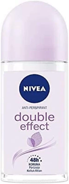 NIVEA Kadın Roll-On Deodorant Double Effect 72 Saat Anti-Perspirant Koruma, Pürüzsüz Koltuk Altı, 50 ml