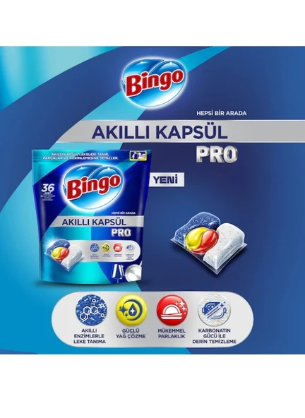 Bingo Akıllı Kapsül Pro Bulaşık Makinesi Deterjanı 50 Tablet - Resim 3