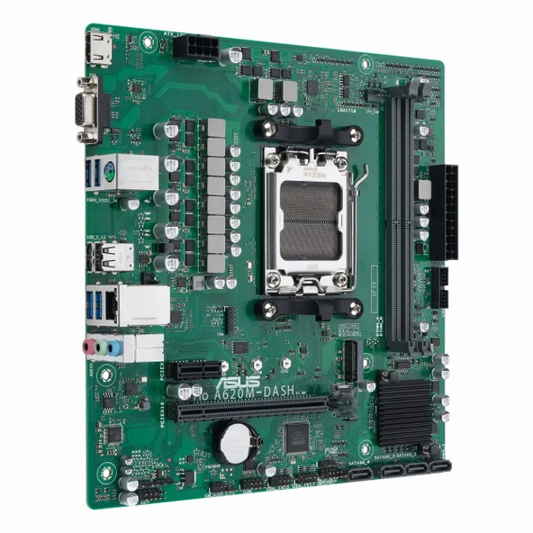 Asus Pro A620M-DASH-CSM DDR5 (7200MHz)OC M.2 VGA/HDMI PCIe 4.0 AM5 mATX Anakart - Resim 3