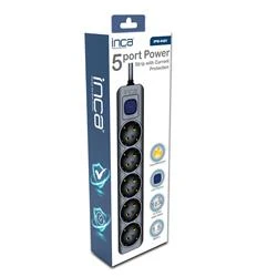 INCA IPW-44SY 5li Akım Korumalı Led Tuşlu Priz 1,5Mt Siyah - Resim 4