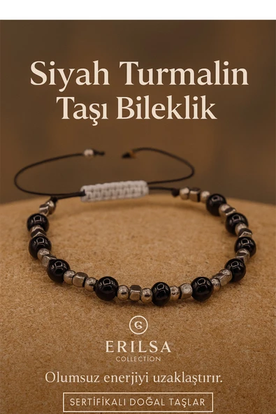 Sertifikalı Siyah Turmalin Taşı Bileklik Negatif Enerjiyi Blokla ve Ruhsal Koruma Sağla ürün görseli