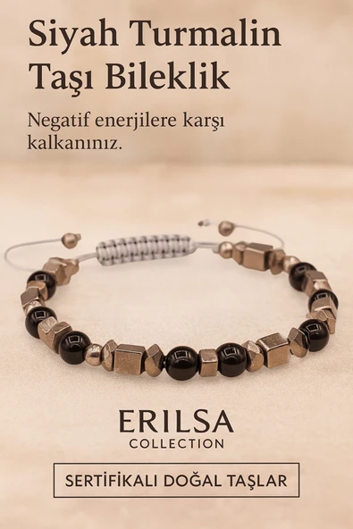 Sertifikalı Koruyucu Siyah Turmalin Taşı Bileklik Negatif Enerjiyi Engeller ve Güç Kazandırır ürün görseli