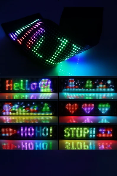 Su Geçirmez Süper Parlak Programlanabilir LED Matris Paneli Mağaza Otel Özel Metin Deseni 130cmÖzel Metin Deseni Animasyon - 5
