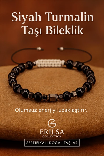 Sertifikalı Terahertz - Siyah Turmalin Taşı Bileklik Negatif Enerjiyi Uzaklaştır ve Koruma Sağla ürün görseli