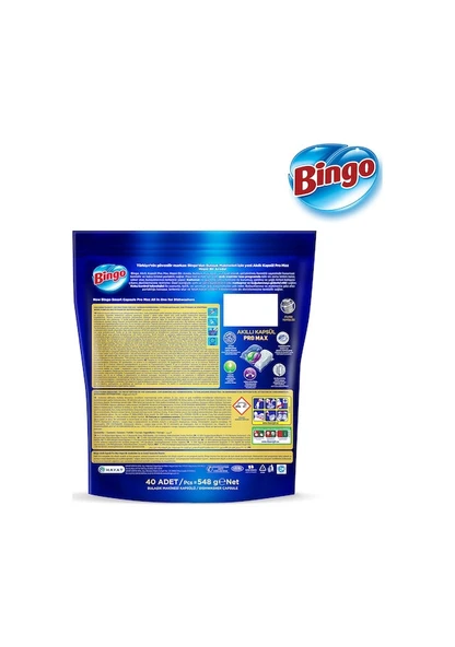 Bingo Akıllı Kapsül Pro Max Bulaşık Makinesi Deterjanı 40 Tablet - Resim 3