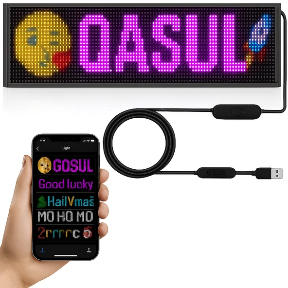 Su Geçirmez Süper Parlak Programlanabilir LED Matris Paneli Mağaza Otel Özel Metin Deseni 130cmÖzel Metin Deseni Animasyon