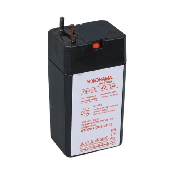 Yokohama YH-40.3 4 Volt - 0.3 Amper Akü (25.5x19.5x48 mm) - Resim 4