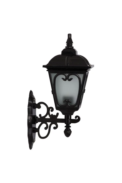 Şanlı Şanlı Teras Balkon Bahçe Duvar Lambası - Siyah Aplik - Bahçe Sarkıt Aydınlatma Boy 50 cm