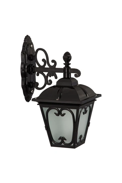 Şanlı Şanlı Teras Balkon Bahçe Duvar Lambası - Siyah Aplik - Bahçe Sarkıt Aydınlatma Boy 47 cm
