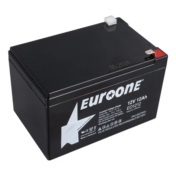 Euroone EO-1212 12 Volt - 12 Amper Bakımsız Kuru Akü - Resim 2