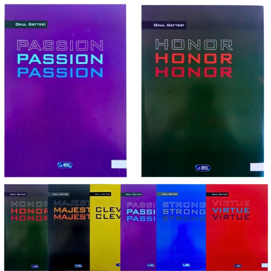 1 adet a4 boy 40 yaprak kareli  defter karton kapak kenarı kırmızı çizgili - Resim 3