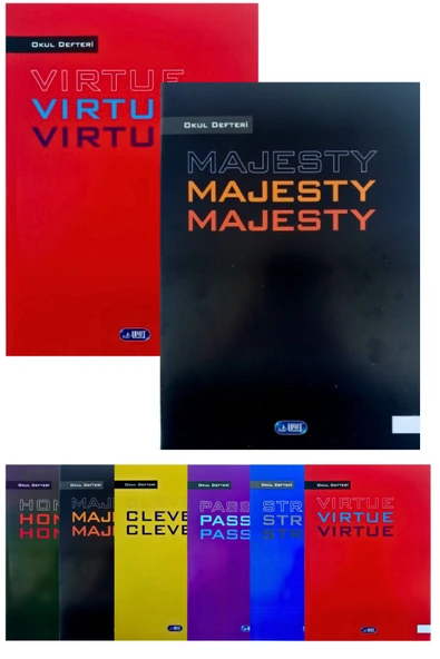 1 adet a4 boy 60 yaprak çizgili defter karton kapak kenarı kırmızı çizgili - 2