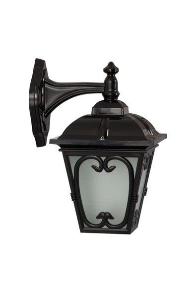 Şanlı Şanlı Teras Balkon Bahçe Duvar Lambası - Siyah Aplik - Bahçe Sarkıt Aydınlatma Boy 33 cm