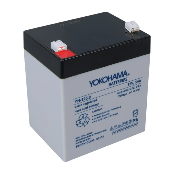 Yokohama YH-125.0 12 Volt - 5 Amper Akü (90x70x101 mm) ürün görseli 1
