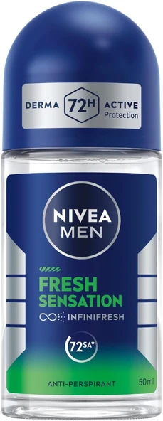 NIVEA Men Fresh Sensation Roll on Deodorant 50 ml,72 Saat Anti-perspirant Koruma