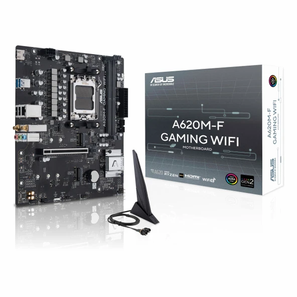 Asus A620M-F Gaming WiFi DDR5 (8000MHz)OC M.2 HDMI PCIe 4.0 AM5 mATX Anakart ürün görseli 1