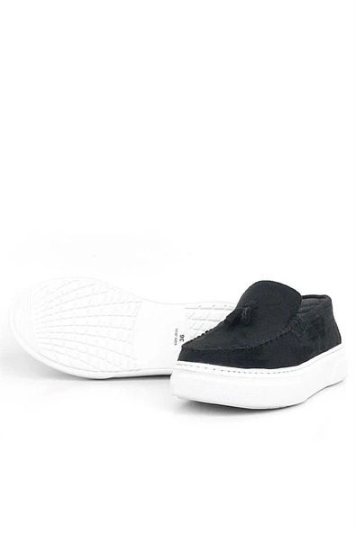 Rakerplus Siyah Süet Erkek Çocuk Klasik Makosen Ayakkabı - Resim 7