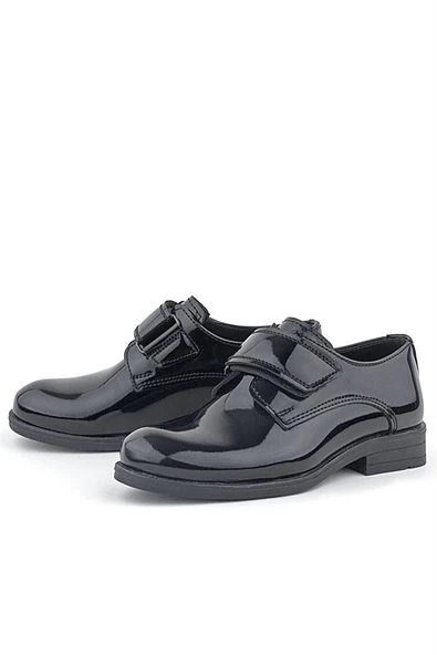 Rakerplus Siyah Rugan Cırt Cırtlı Oxford Çocuk Okul Ayakkabısı - 5