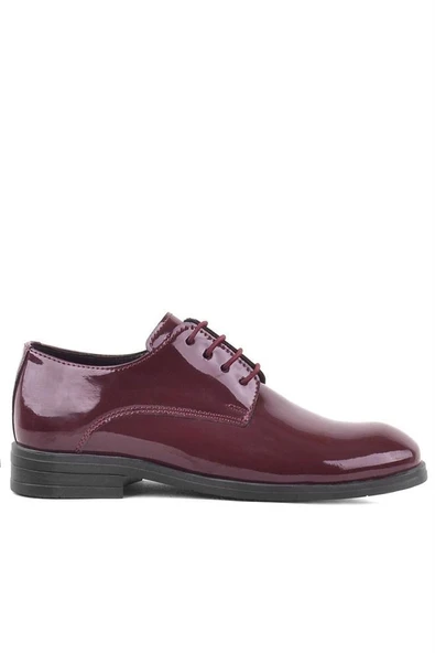Rakerplus Bordo Rugan Bağcıklı Oxford Çocuk Okul Ayakkabısı - 3