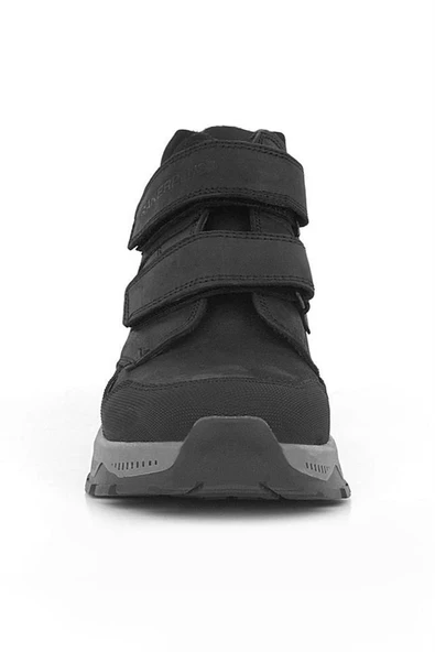 Rakerplus Trekking Hakiki Deri Siyah Cırtlı Erkek Çocuk Bot - Resim 4