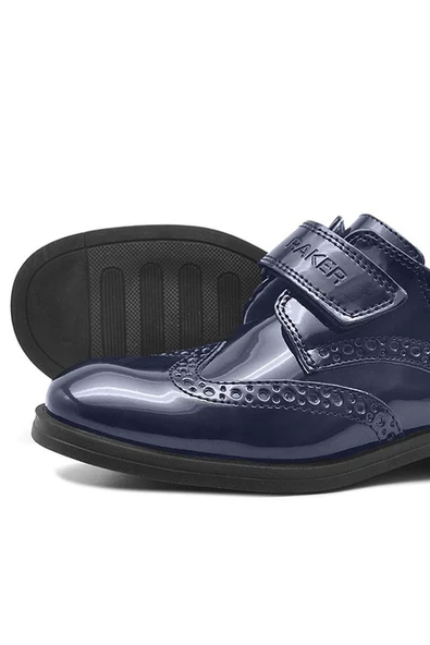 Rakerplus Lacivert Cırtlı Oxford Erkek Çocuk Rugan Ayakkabı - Resim 6