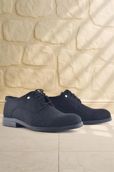 Rakerplus Siyah Simli Bağcıklı Metal Detaylı Klasik Çocuk Ayakkabı - Resim 9