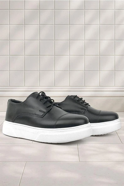 Rakerplus Hakiki Deri Siyah Yüksek Taban Çocuk Klasik Ayakkabı ürün görseli