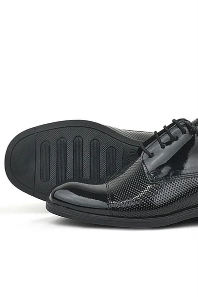 Rakerplus Siyah Rugan Bağcıklı Oxford Çocuk Klasik Ayakkabı - Resim 7