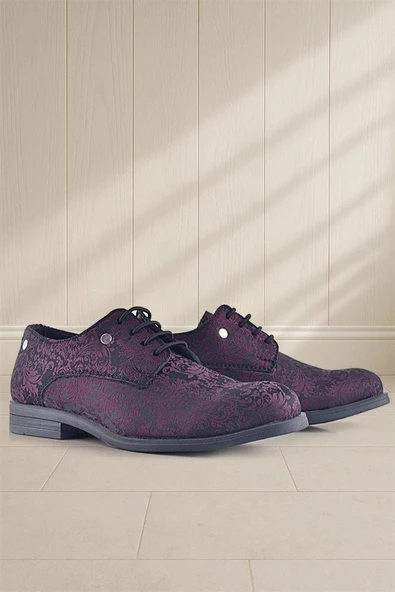 Rakerplus Bordo Bağcıklı Metal Detaylı Çocuk Klasik Takım Elbise Ayakkabı - 10