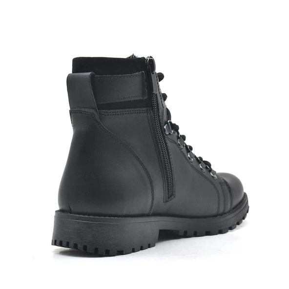 Rakerplus Griffon Hakiki Deri Siyah Fermuarlı Çocuk Bot - Resim 8