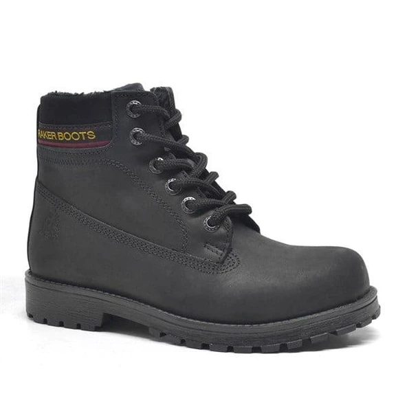 Rakerplus Hakiki Deri Siyah Nubuk Fermuarlı Kışlık Çocuk Bot ürün görseli