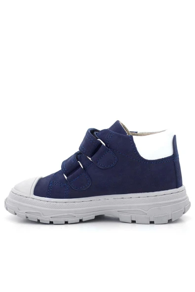 Rakerplus Tails Hakiki Deri Lacivert Kırmızı Cırtlı Çocuk Spor Bot - 5