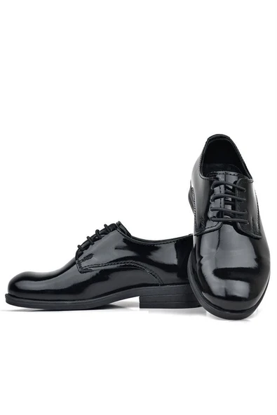 Rakerplus Siyah Rugan Bağcıklı Oxford Çocuk Okul Ayakkabısı - 7