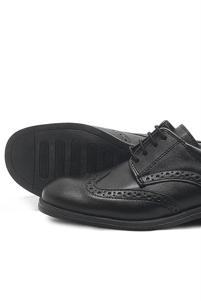 Rakerplus Siyah Bağcıklı Erkek Çocuk Klasik Okul Ayakkabısı - 6
